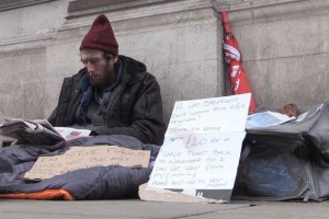 Homeless man in the UK