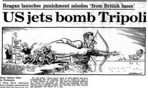 US bombing of Libya in 1986. press archive