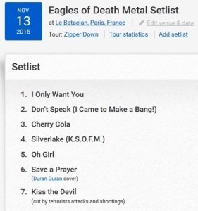 Kiss the Devil: Eagles of Death Metal set at the Bataclan