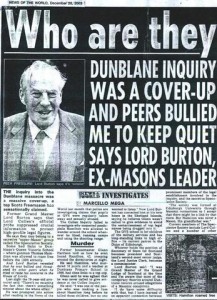 Dunblane massacre: Lord Button newspaper article