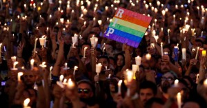 LGBT community mourning Orlando nightclub shooting victims, 2016