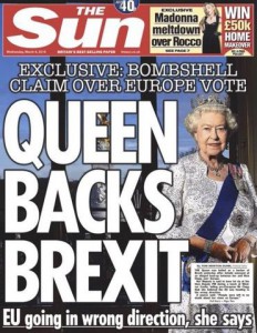 The Sun: The Queen Backs Brexit