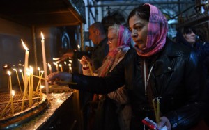 Christians celebrating Christmas in Bethlehem, Palestine