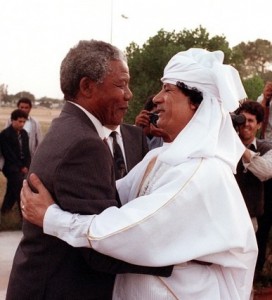 Muammar Gaddafi and Nelson Mandela