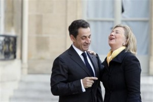 Hillary Clinton and Nicolas Sarkosy