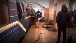 Aftermath of terrorist attack on St Petersburg train, 2017