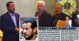 Islamist terrorist Abdel Hakim Belhadj, pictured with Senator John McCain