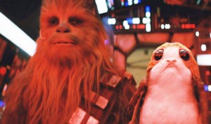 The Last Jedi: Porg and Chewbacca