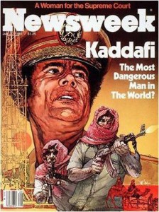 Newsweek 1980s cover of Gaddafi