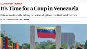 Coup in Venezuela newspaper headline
