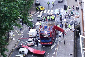 7/7 London terror attack: bus on Tavistock Square