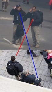 Mercenaries pictured at the Boston Marathon bombing