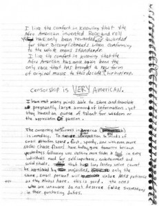 Kurt Cobain handwritten journal