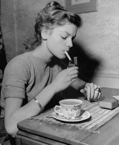 Lauren Bacall smoking