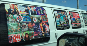 The MAGA bomber's van