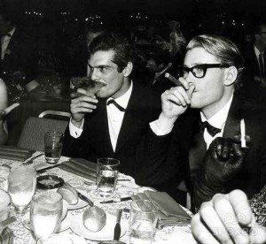 Omar Sharif and Peter O'Toole at an awards show