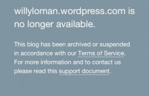 Wily Loman, WordPress censorship