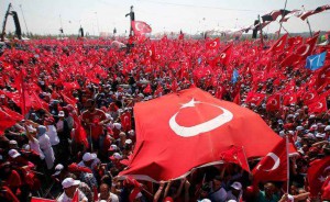 Turkish supporters with flag