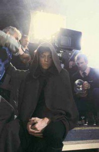 Mark Hamill on set, Return of the Jedi