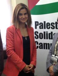 British MP Jo Cox at a Palestine Solidarity event