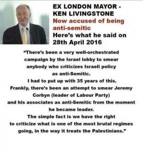 Ken Livingstone statement on Zionist lobby