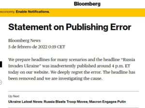 Bloomberg: Russia Invades Ukraine fake headline