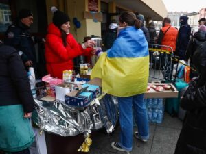 Ukraine refugees at Polish border