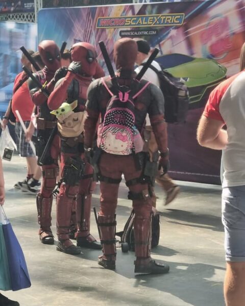 Deadpool cosplay at London Film & Comic-Con 2022