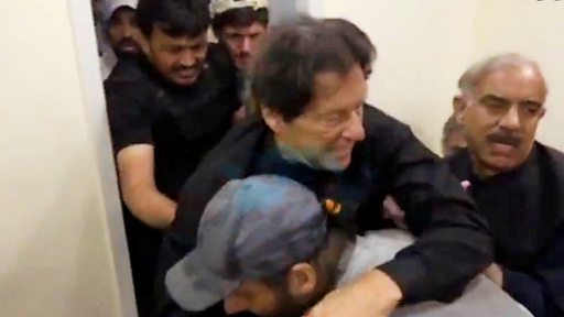 Imran Khan after being shot
