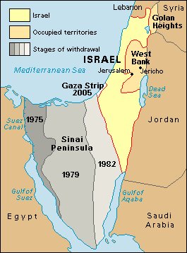 Israel Sinai Palestinian map