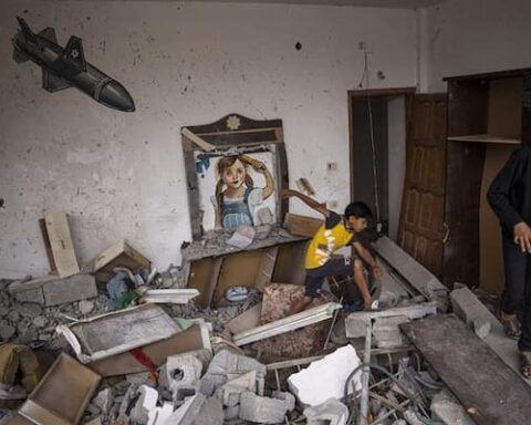 Destroyed house in Gaza.