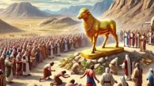 the Israelites worshipping the golden calf