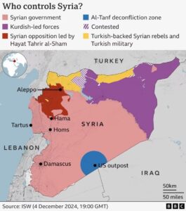 Syria map: control zones