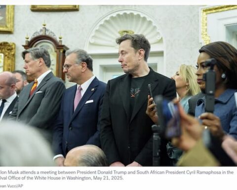 Elon Musk at White House meeting with Cyril Ramaphosa, May 21 2025