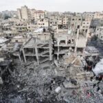 Gaza ruins after Israeli bombing