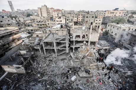 Gaza ruins after Israeli bombing