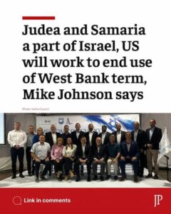 Mike Johnson, West Bank Israel