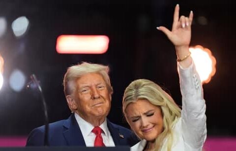 Donald Trump and Erika Kirk at Charlie Kirk funeral service