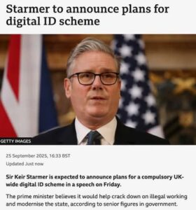 Keir Starmer, DIGITAL ID scheme