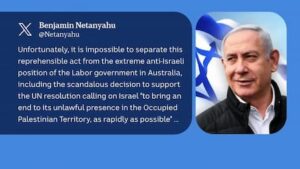 Netanyahu threatens Australia
