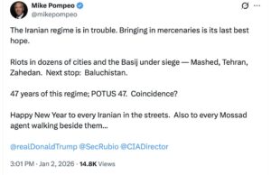 Mike Pompeo Tweet, Mossad in Iran Protests 