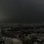 Black rain, black sky, in Tehran