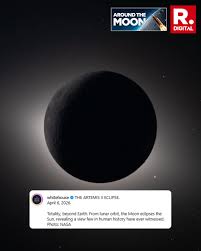 Lunar eclipse, filmed by Artemis II