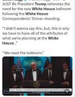 Trump says he needs ballroom after WCHD